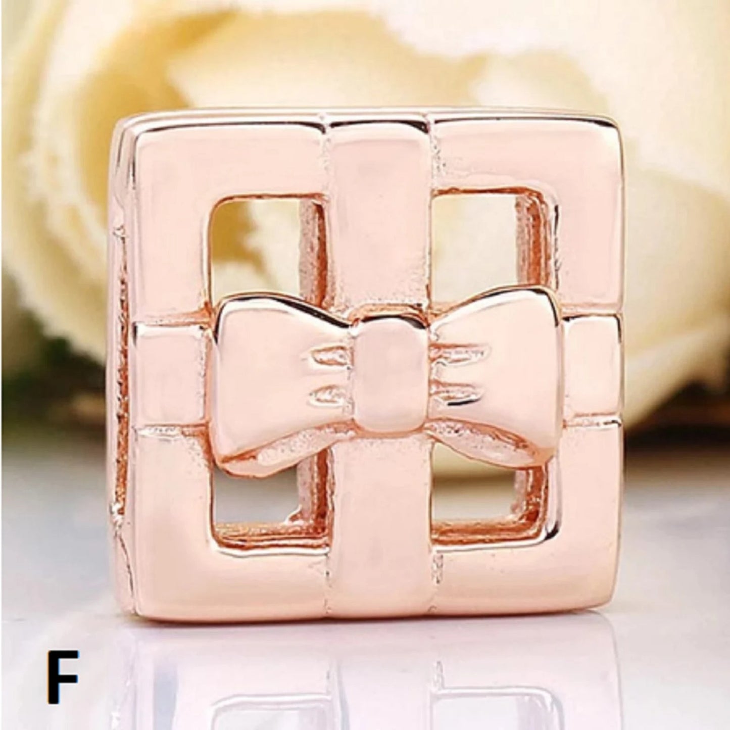 Rose Gold Gift Box Clip Reflexions Charm Hallmarked S925 Sterling Silver