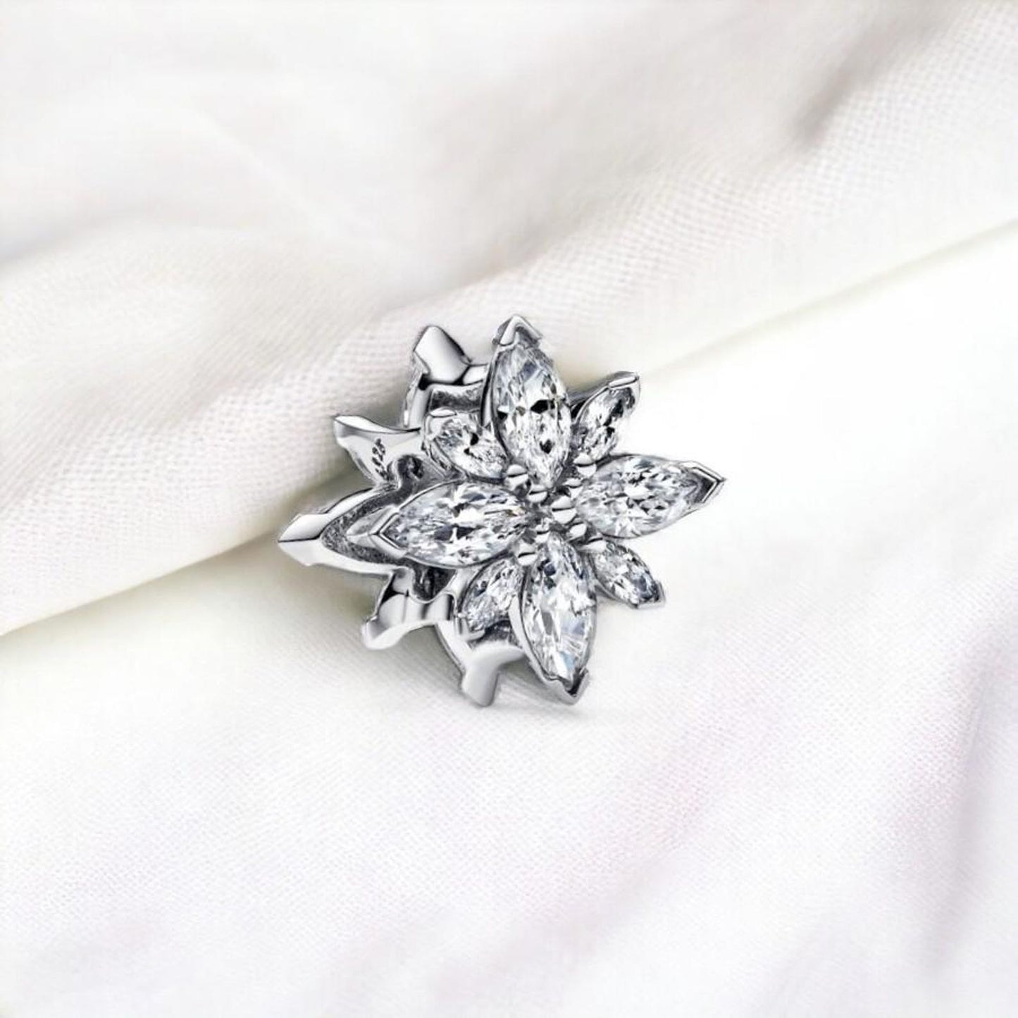 Sparkling North Star Charm Hallmarked S925 Sterling Silver