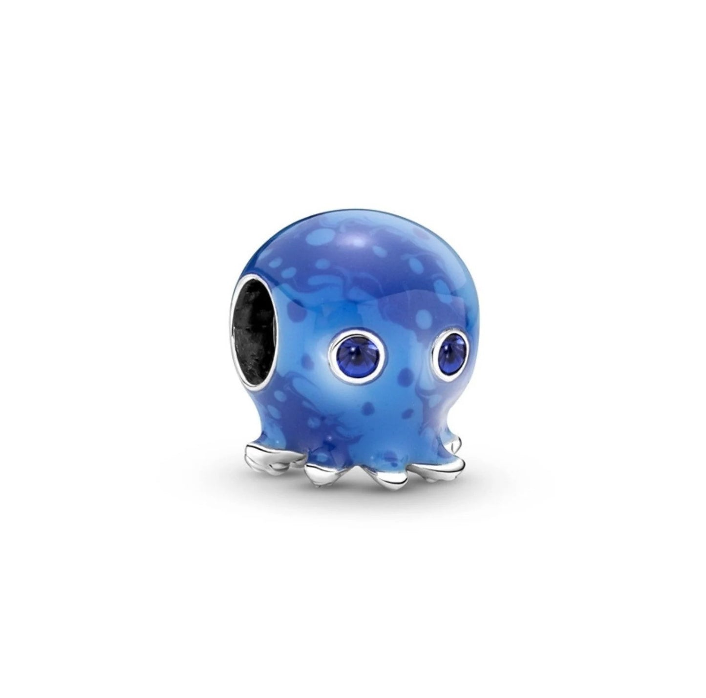 Ocean Bubbles & Waves Octopus Charm Hallmarked S925 Sterling Silver