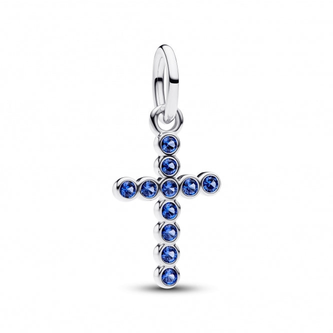 Cross Dangle Charm Hallmarked S925 Sterling Silver