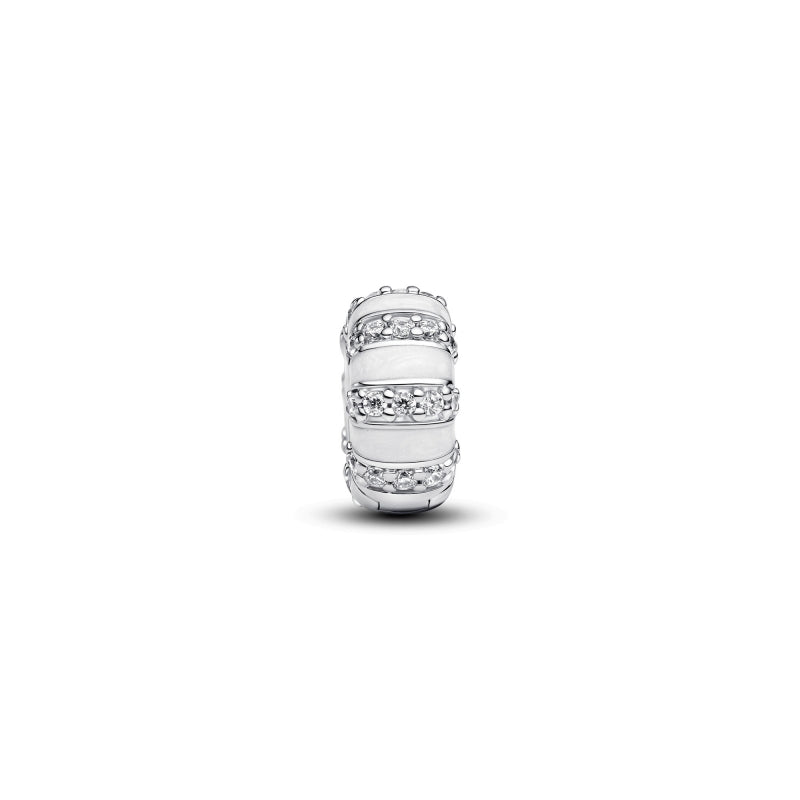 Stones & Enamel Clip Charm Hallmarked S925 Sterling Silver