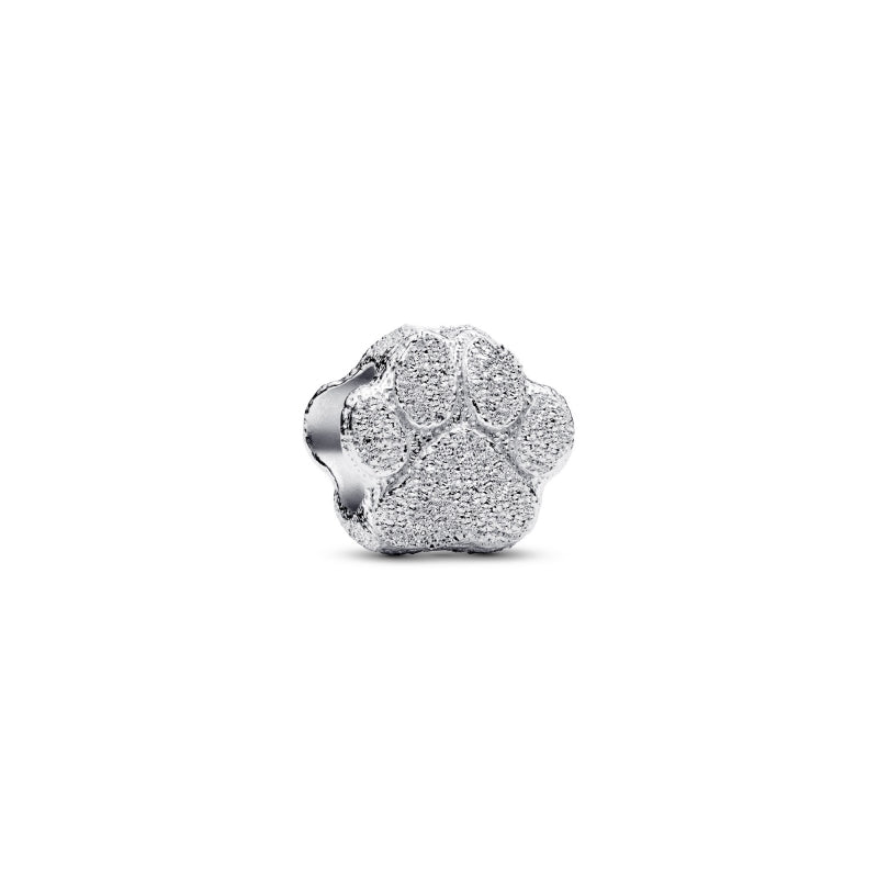Textured Paw Mini Charm Hallmarked S925 Sterling Silver