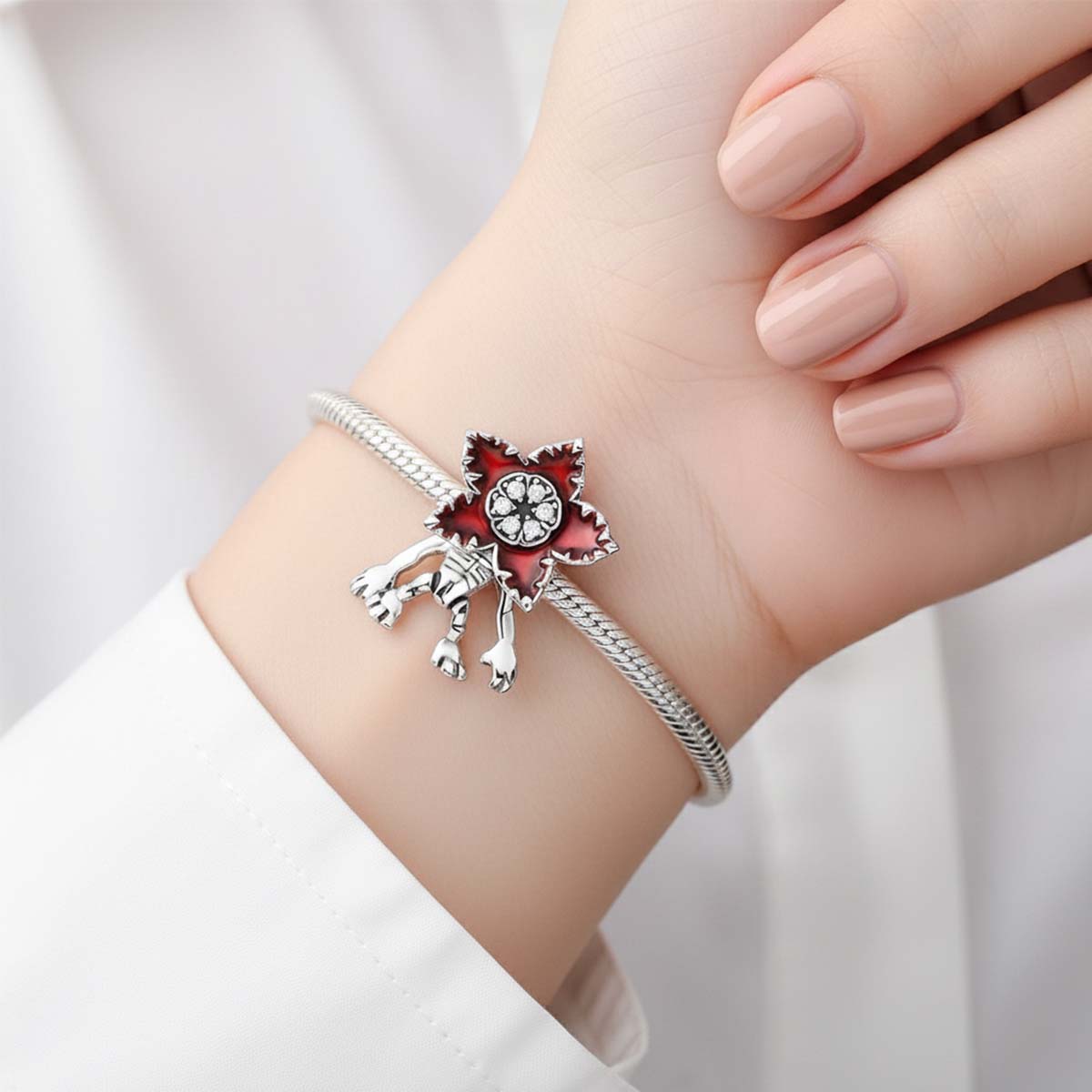 Stranger Things Moveable Demogorgon Charm Hallmarked S925 Sterling Silver