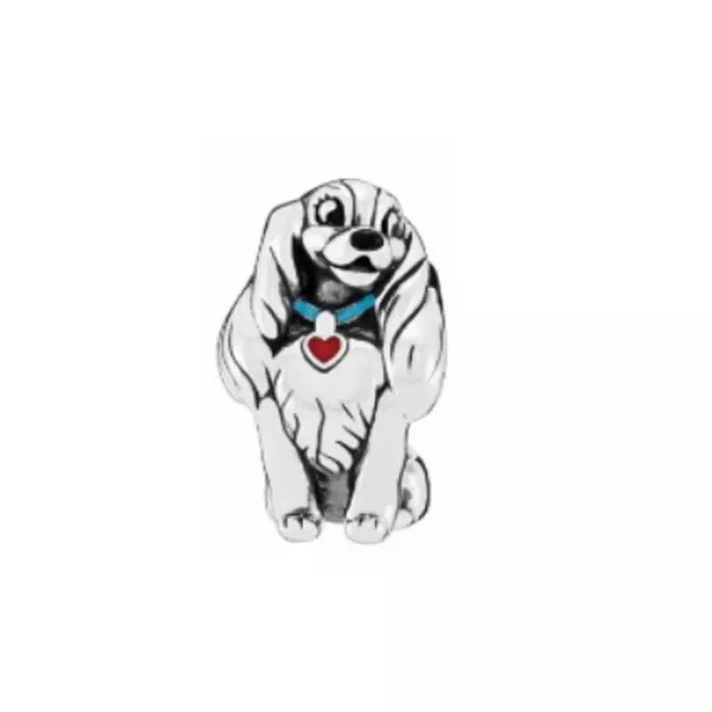 Disney Lady & Tramp Charm Hallmarked S925 Sterling Silver