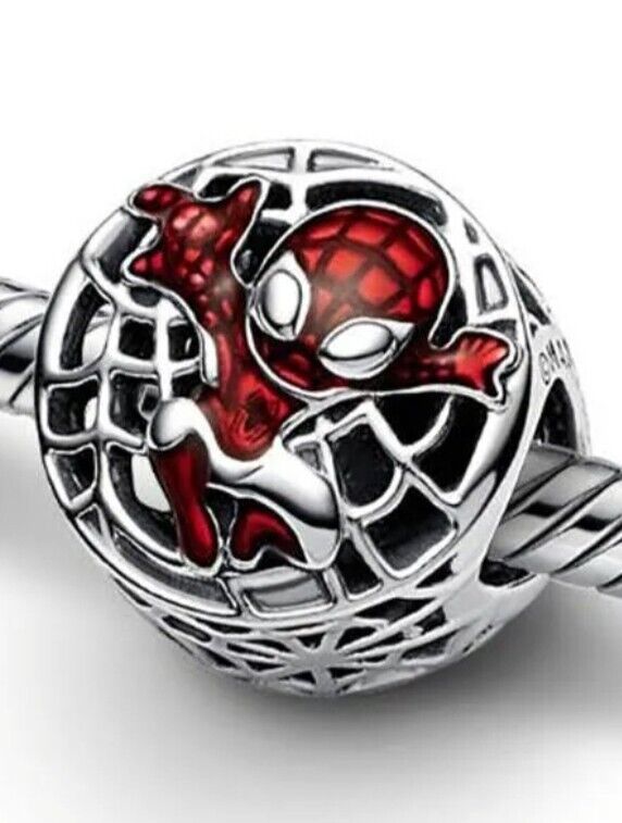 Marvel Spider Man Soaring City Charm Hallmarked S925 Sterling Silver