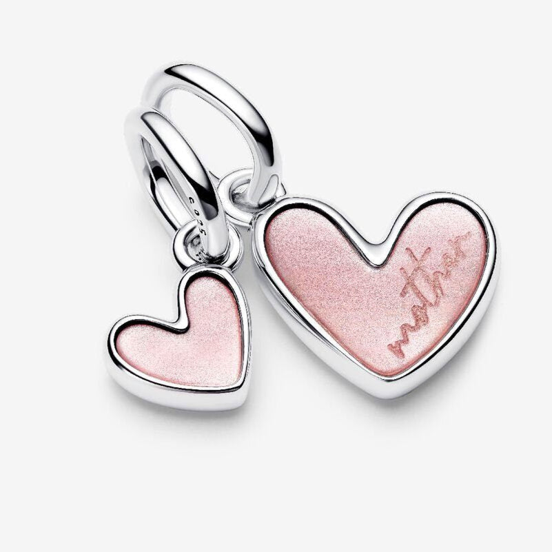 Splittable Mother & Daughter Dangle Charms Hallmarked S925 Sterling Silver