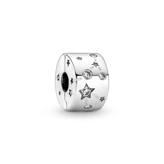 Stars & Galaxy Clip Charm Hallmarked S925 Sterling Silver