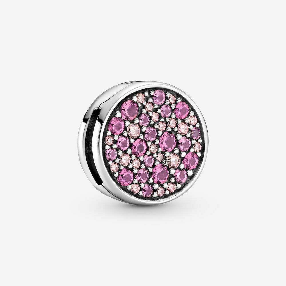 Sparkling Pink Clip Reflexions Charm Hallmarked S925 Sterling Silver