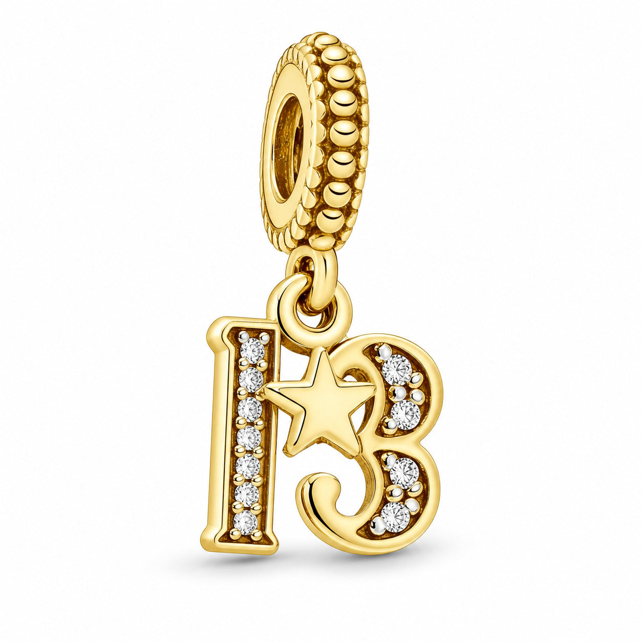 Gold Plated 13th 15th, 16th, 21st, 30th, 40th, 50th, 60th Birthday Dangle S925 Sterling Silver Charms