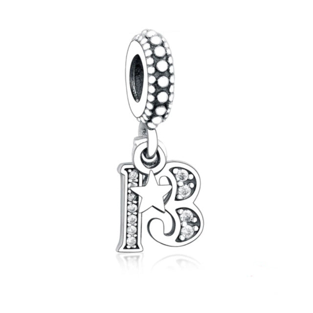 13th Birthday Dangle Charm Hallmarked S925 Sterling Silver