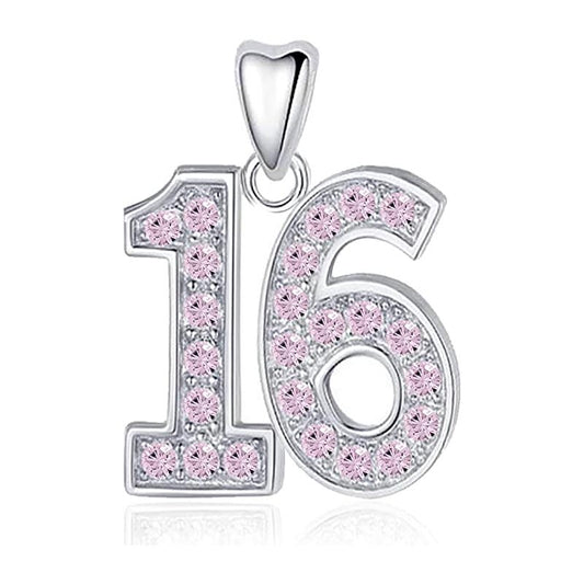 16th Birthday Dangle Charm Hallmarked S925 Sterling Silver