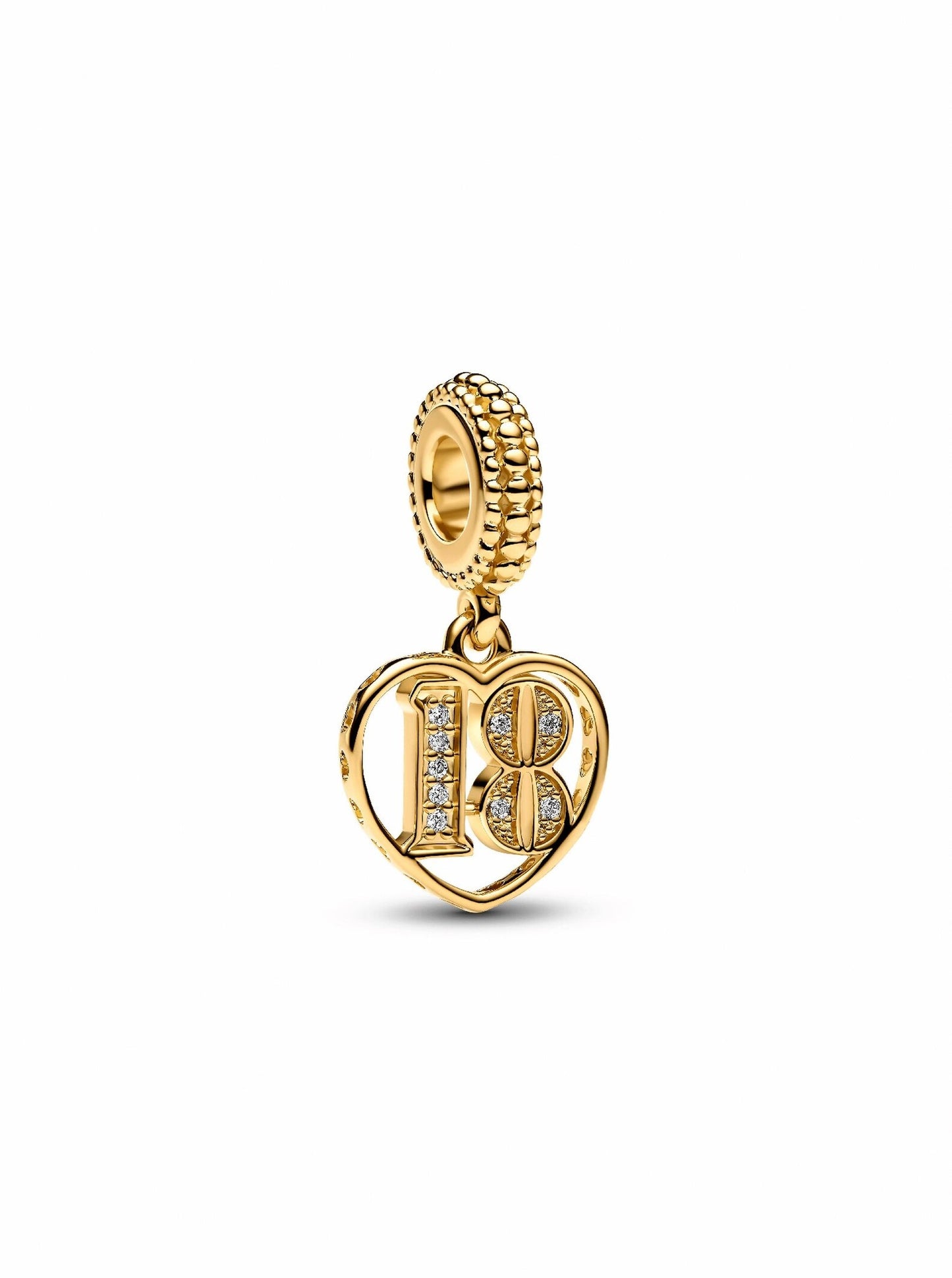 18th Celebration Dangle Charm Hallmarked S925 Sterling Silver