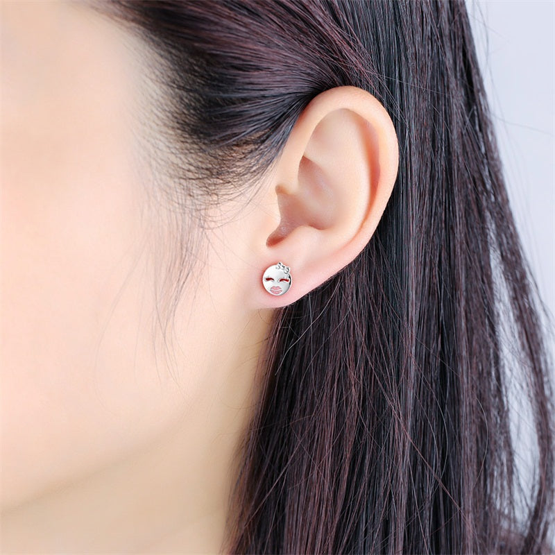 Playful Wink Sterling Silver stud Earrings