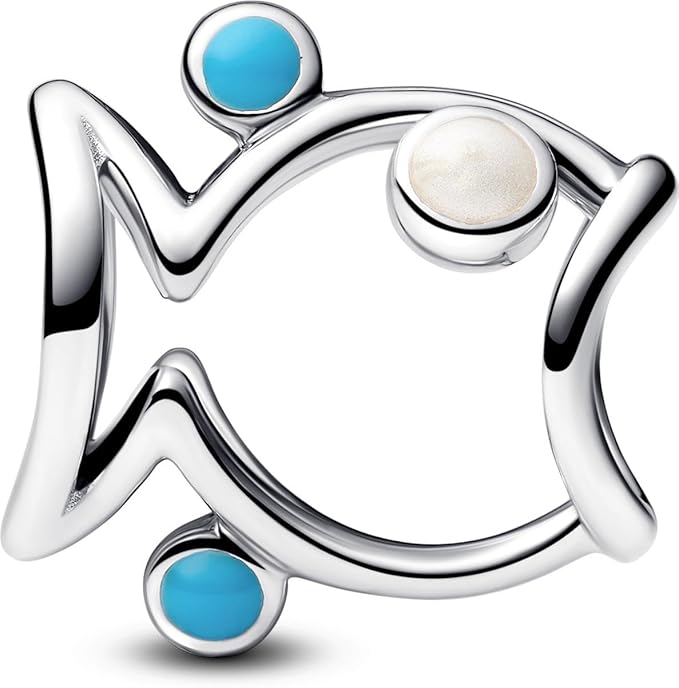 Openwork Fish Charm Hallmarked S925 Sterling Silver
