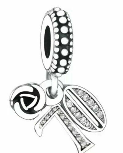 70th Birthday Dangle Charm Hallmarked S925 Sterling Silver