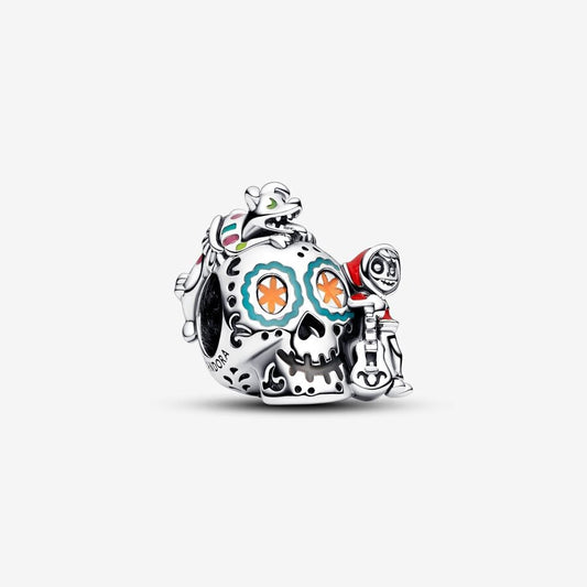 Disney Pixar Coco Miguel & Dante Skull Glow-in-the-dark Charm Hallmarked S925 Sterling Silver