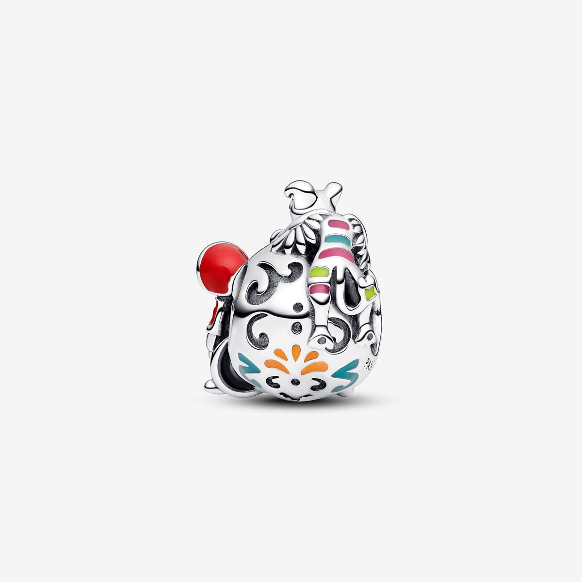 Disney Pixar Coco Miguel & Dante Skull Glow-in-the-dark Charm Hallmarked S925 Sterling Silver