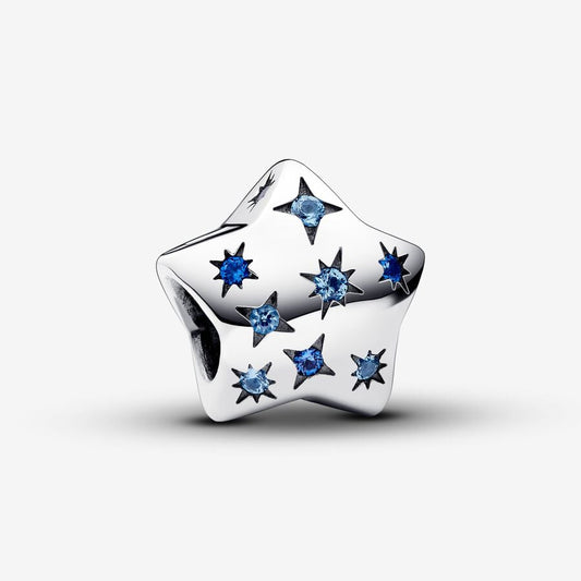 Bold Sparkling Star Charm Hallmarked S925 Sterling Silver