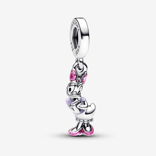 Disney Daisy Duck Dangle Charm Hallmarked S925 Sterling Silver