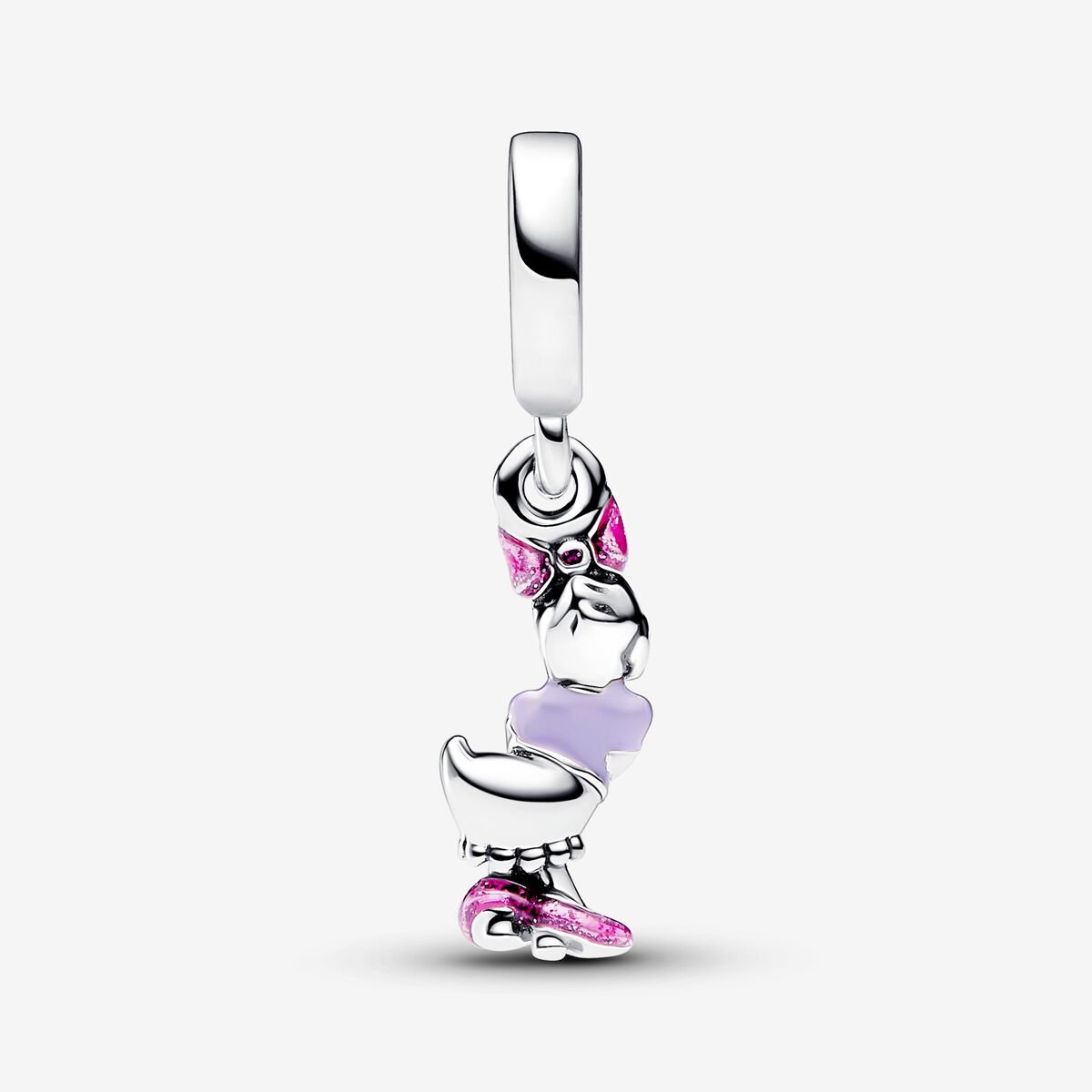 Disney Daisy Duck Dangle Charm Hallmarked S925 Sterling Silver