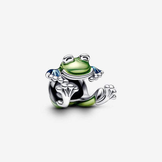 Climbing Frog Charm Hallmarked S925 Sterling Silver