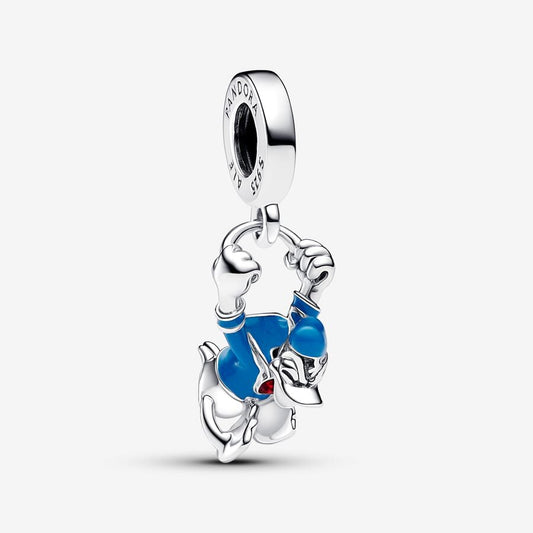 Disney Donald Duck Dangle Charm Hallmarked S925 Sterling Silver