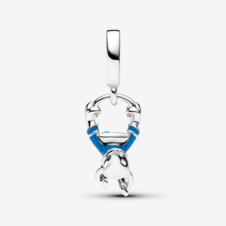 Disney Donald Duck Dangle Charm Hallmarked S925 Sterling Silver