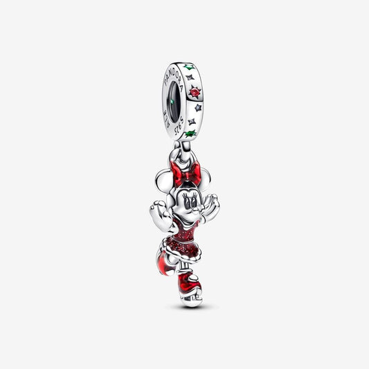 Disney Minnie Mouse Ice Skating Dangle Charm Hallmarked S925 Sterling Silver