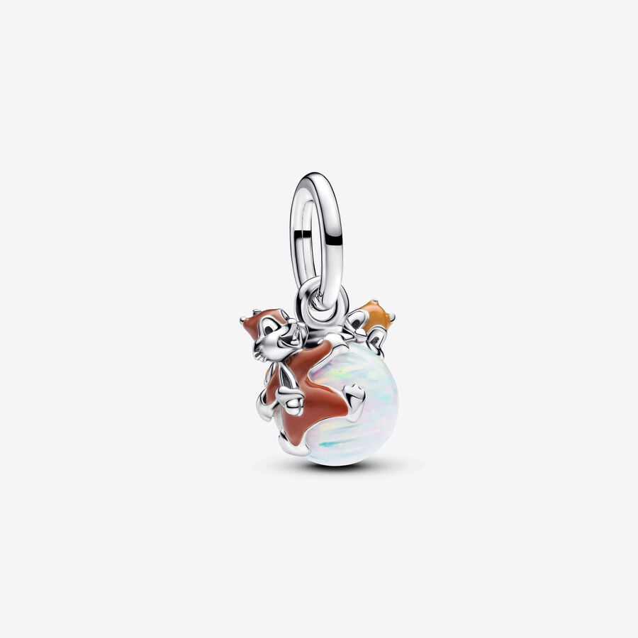 Disney Chip & Dale Bauble Dangle Charm Hallmarked S925 Sterling Silver