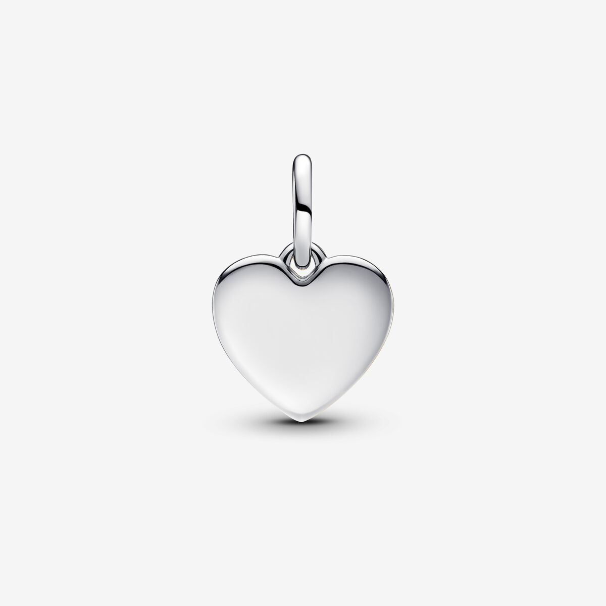 Engravable Love Heart Dangle Charm Hallmarked S925 Sterling Silver