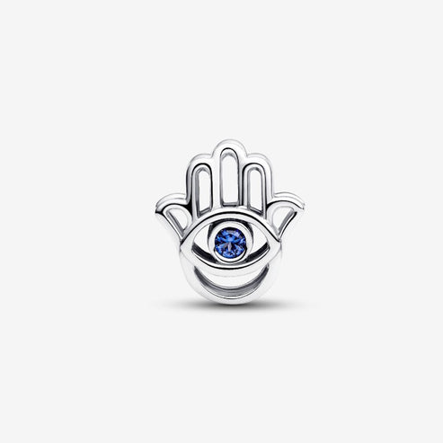 Hamsa Hand Charm Hallmarked S925 Sterling Silver