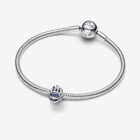 Hamsa Hand Charm Hallmarked S925 Sterling Silver