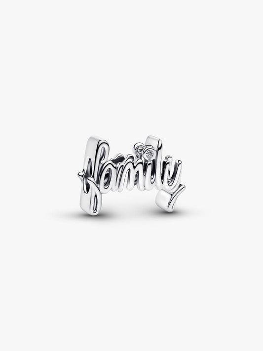 Handwritten Family Charm Hallmarked S925 Sterling Silver
