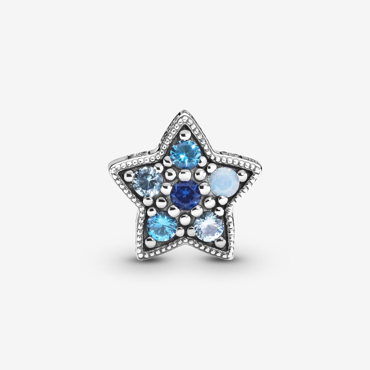 Bright Blue Star Charm Hallmarked S925 Sterling Silver