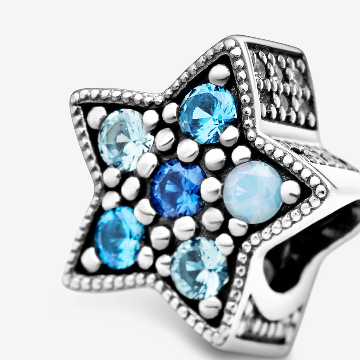 Bright Blue Star Charm Hallmarked S925 Sterling Silver