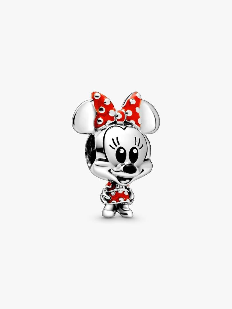 Disney Minnie Mouse Dotted Dress & Bow Charm Hallmarked S925 Sterling Silver