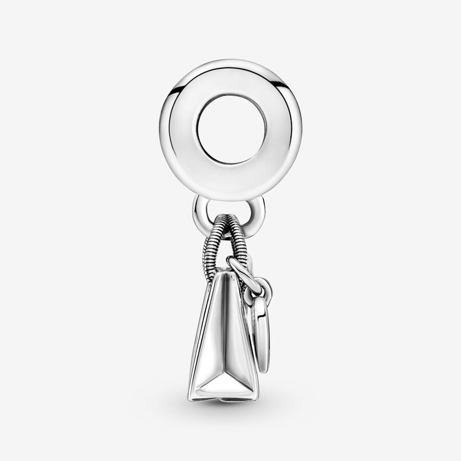 Shopping Bag Charm Hallmarked S925 Sterling Silver