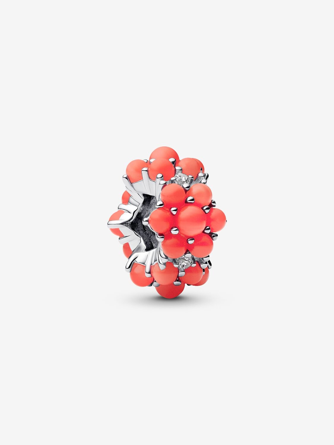 Coral-coloured Ocean Charm Hallmarked S925 Sterling Silver