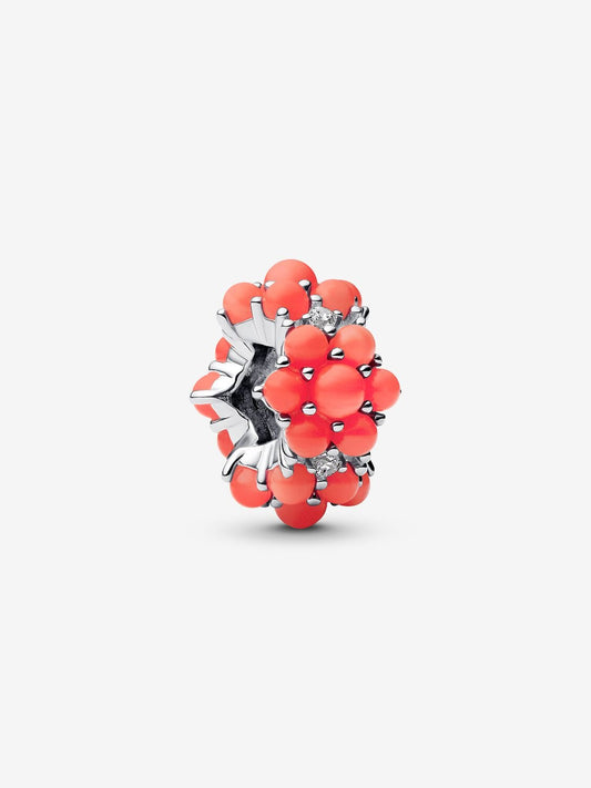 Coral-coloured Ocean Charm Hallmarked S925 Sterling Silver