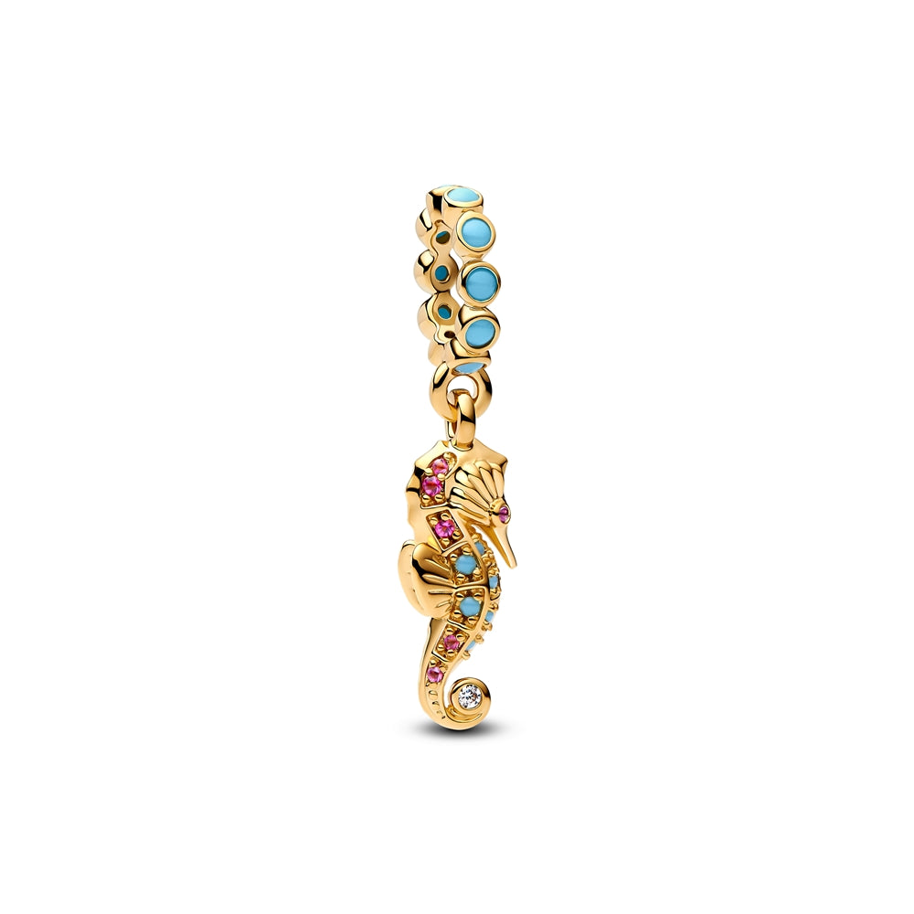 Seahorse Dangle Charm Hallmarked S925 Sterling Silver