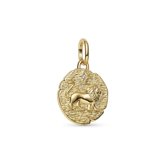 Lion Medallion Charm Hallmarked S925 Sterling Silver
