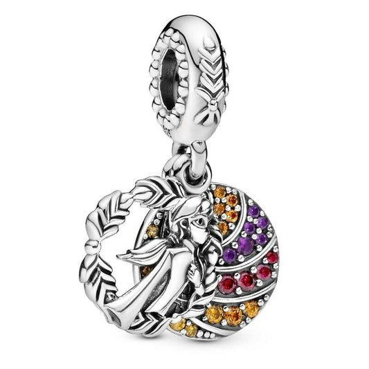 Disney Frozen Anna Dangle Charm Hallmarked S925 Sterling Silver