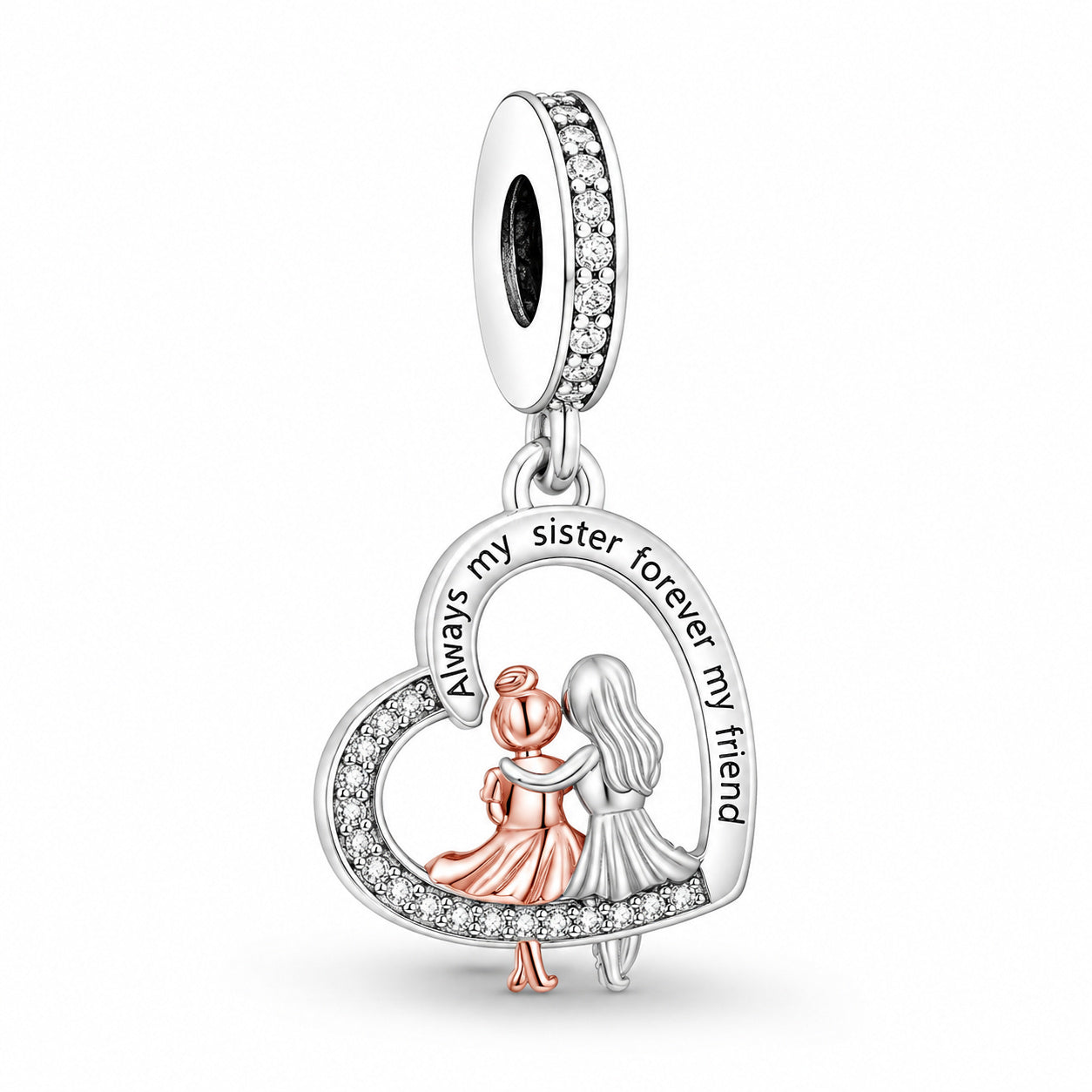 Always My Sister Charm Hallmarked S925 Sterling Silver