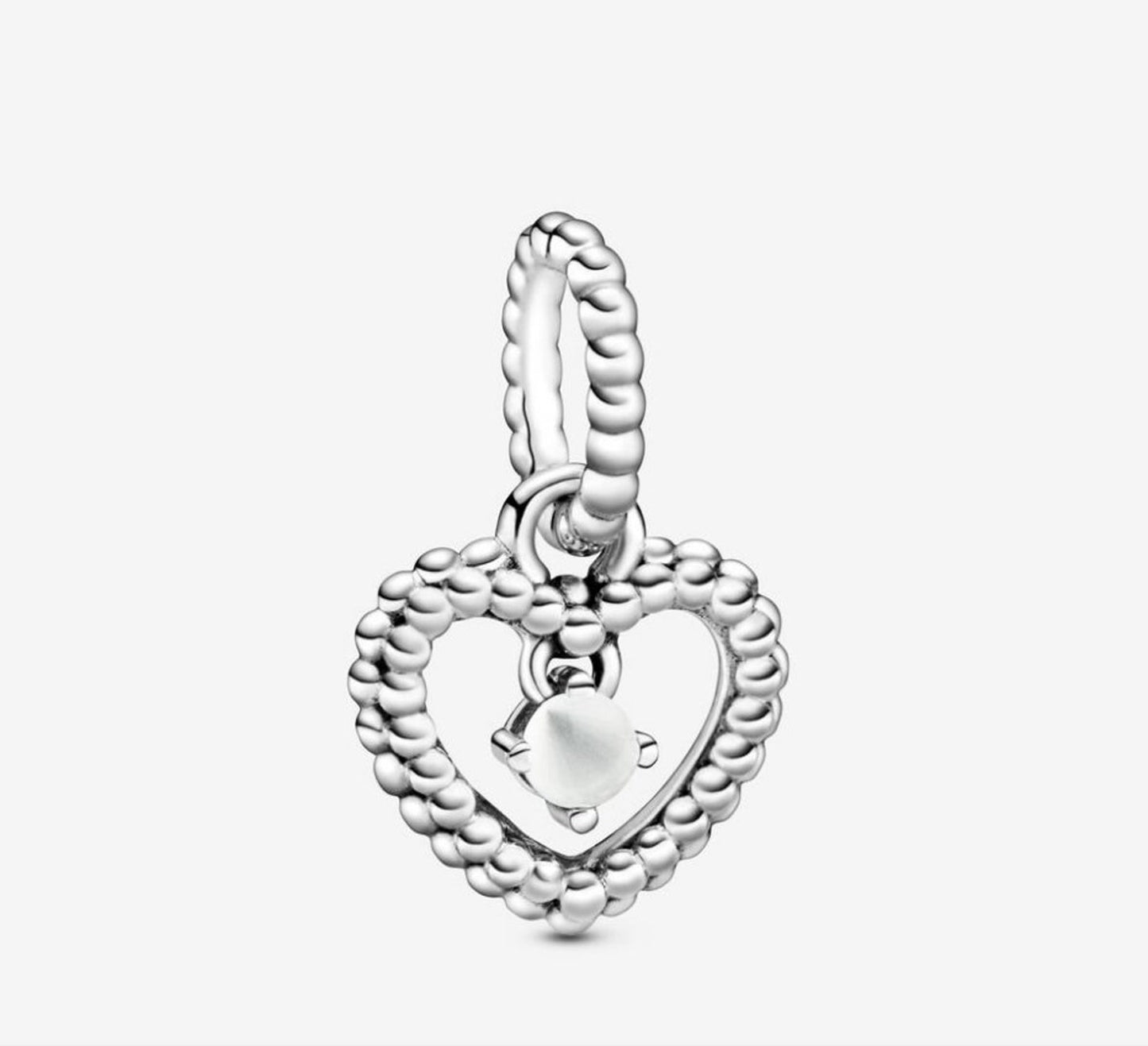 Birthstone Heart Months Dangle Silver Charm S925 Sterling Silver Charms Collection