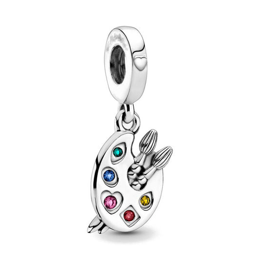 Artist Palette Charm Hallmarked S925 Sterling Silver