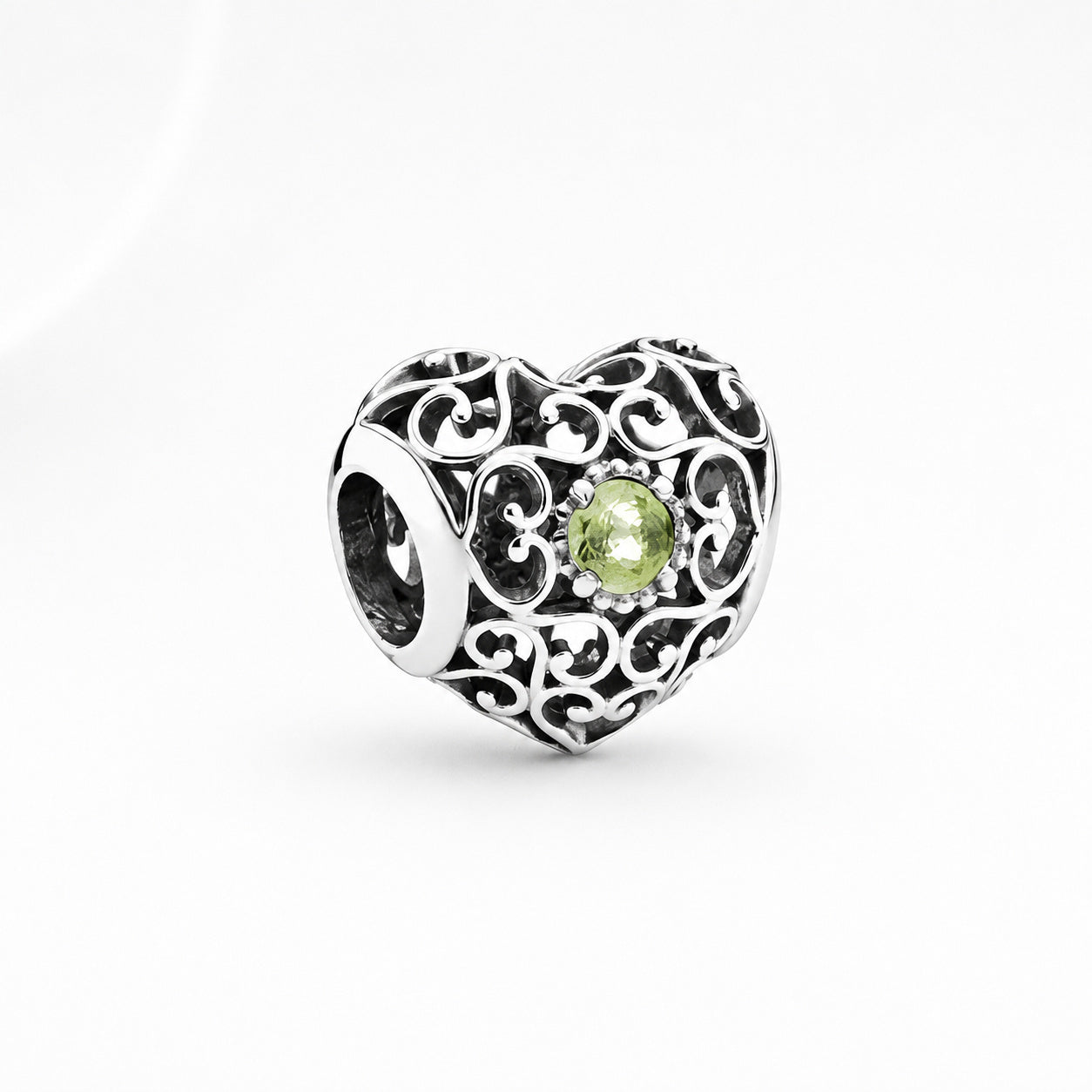 S925 Signature Heart Birthstone Months Charms Collection