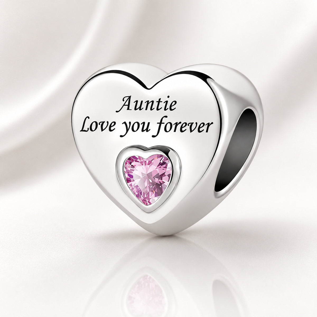 Family Love You Forever Hearts Bracelet Charm Hallmarked S925 Sterling Silver