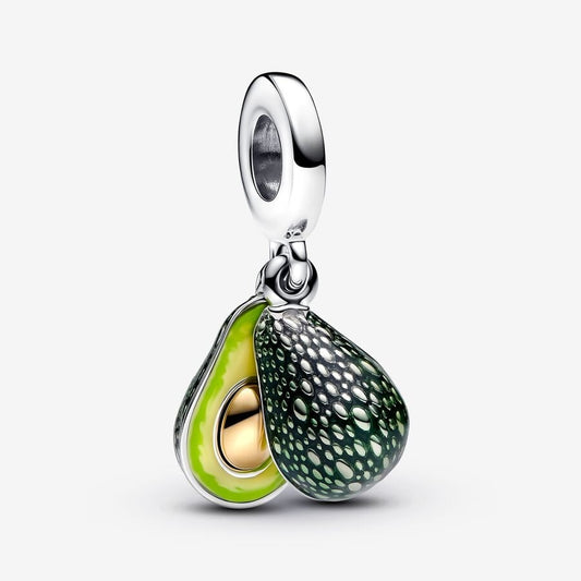 Avocado Double Dangle Charm Hallmarked S925 Sterling Silver