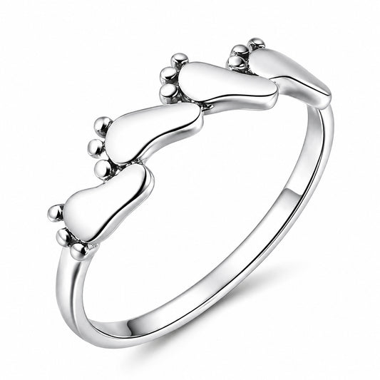 Baby child feet Sterling Silver Ring