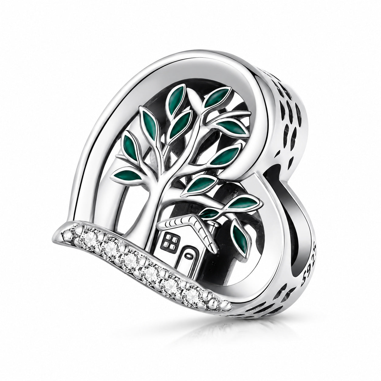 Beautiful Home Under Trees Charm Hallmarked S925 Sterling Silver